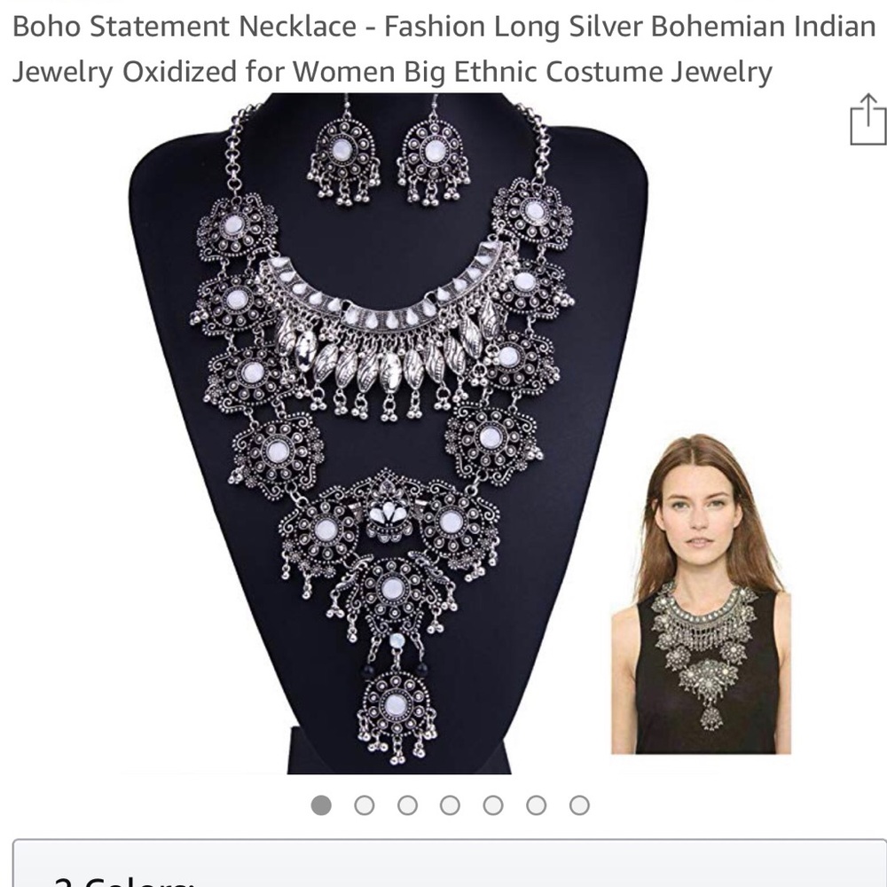 Ex large statement necklace, silver